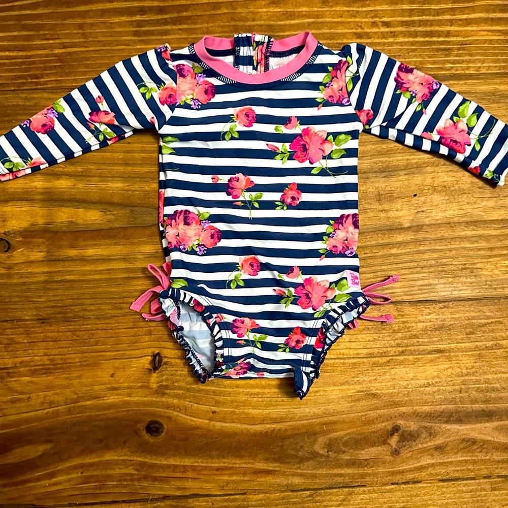 Ruffle Butts Long Sleeve One Piece Rash Guard SZ 6-12 months